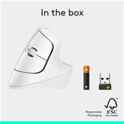 LOGITECH Lift Vertical Ergonomic Wireless Mouse (Off-White)