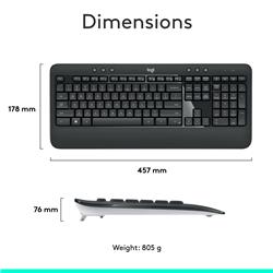LOGITECH Advanced Wireless Keyboard Mouse Combo - French