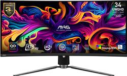MSI MAG 341CQP QD-OLED 34" 21:9 UWQHD, 175Hz 0.03ms Curved Monitor