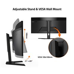 GIGABYTE G34WQCP 34" WQHD Curved VA 180Hz 1ms (MPRT) Gaming Monitor(Open Box)