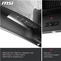 MSI MPG 321CURX QD-OLED 32" 16:9 UHD, 240Hz 0.03ms Curved Monitor, AI