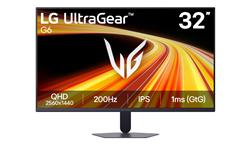 LG UltraGear G6 32" Gaming Monitor 2560 x 1440 QHD IPS 200Hz 1ms Nvidia G-Sync AMD FreeSync Premium Pro 2 x HDMI 2.0 1 x DisplayPort 1.4 1 x 3.5mm Earphone Jack, 32G621B-B