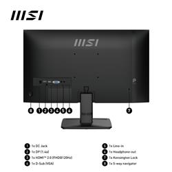 MSI PRO MP251 E2 24.5" FHD IPS 120Hz 1ms (MPRT) Moniteur de bureau
