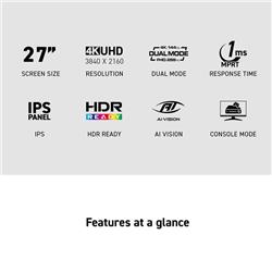MSI 27" MAG 275UPD E14 Dual Mode UHD 144hz/ FHD 288hz IPS(Open Box)