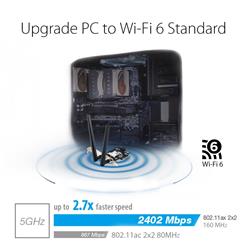 ASUS (PCE-AX3000) - Adaptateur avec 2 antennes externes Wi-Fi 6
