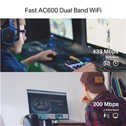 TP-Link (Archer T2E) AC600 Wireless Dual Band PCI Express Adapter. 433 Mbps on the 5 GHz band and 200 Mbps on the 2.4 GHz band.