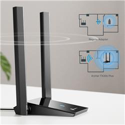 TP-Link (Archer TX20U Plus) - Adaptateur USB Wi-Fi 6 double bande à gain élevé AX1800