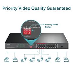 TP-Link (TL-SL1218P) 16-Port 10/100 Mbps + 2-Port Gigabit Switch