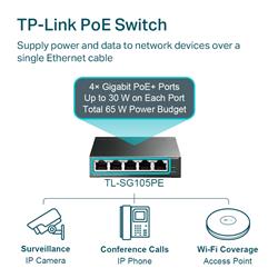 Commutateur intelligent TP-Link (TL-SG105PE) - Gigabit Easy à 5 ports