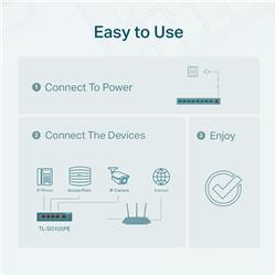 Commutateur intelligent TP-Link (TL-SG105PE) - Gigabit Easy à 5 ports