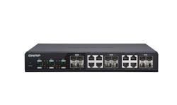 Commutateur de gestion QNAP (QSW-M1208-8C), 12 ports de vitesse de port 10GbE, 4 ports SFP+, 8 ports SFP+/NBASE-T Combo, pri...