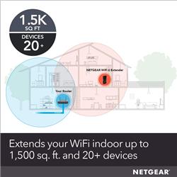NETGEAR (EAX20-100CNS) AX1800 4-Stream WiFi 6 Mesh Extender(Open Box)