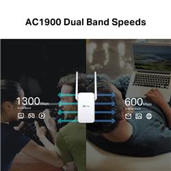 TP-Link (RE550) - Prolongateur de portée Wi-Fi maillé AC1900. Wi-Fi bi-bande AC1900 - 600 Mbps simultanés sur 2.4GHz + 1300 ...