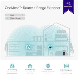 TP-Link (RE315) AC1200 Mesh Wi-Fi Range Extender. 2.4 GHz (300 Mbps) and 5 GHz (867 Mbps) dual-band Wi-Fi connection. 1 x 10/10