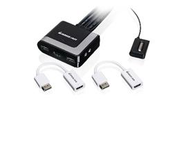 IOGEAR Câble KVM HD 2 ports avec adaptateurs DisplayPort