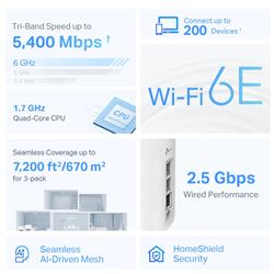 TP-Link Deco XE75 Pro AXE5400 Tri-Band Mesh Wi-Fi 6E System (3 Pack)