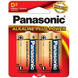 PANASONIC (Alkaline Plus) - Paquet de 2 piles alcalines D2