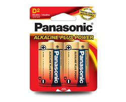 PANASONIC (Alkaline Plus) - Paquet de 2 piles alcalines D2
