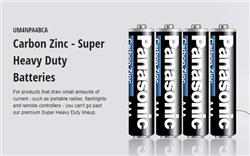 PANASONIC - Pack de 4 piles AAA au carbone-zinc (UM4NPA4BCA)