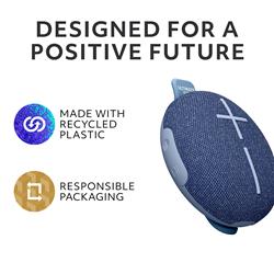 ULTIMATE EARS Miniroll Waterproof Bluetooth Speaker, Blue