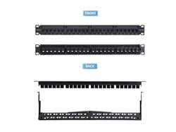 STARTECH 24 PORT 1U FEED THROUGH PATCH PANEL WITH CABLE MANAGEMENT BAR