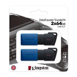 Kingston DataTraveler Exodia M 64GB USB Type-A USB 3.2 Gen 1 2-Pack