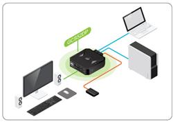 IOGEAR 2-Port USB DisplayPort Cable KVM Switch