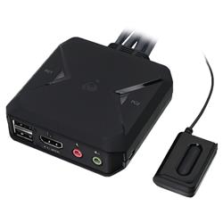 IOGEAR Commutateur KVM 2 ports 4K avec connexions HDMI, USB et audio