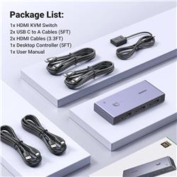 UGREEN 8K@60Hz KVM Switch CM692 HDMI with USB 3.0 Ports Switch