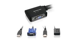IOGEAR 2-Port USB KVM Switch with Cables & Remote(Open Box)