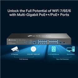 TP-Link (SG3218XP-M2) 16-Port 2.5G Managed Switch with 8 Port PoE+