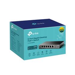 TP-Link (TL-SG1006PP) Switch de bureau Gigabit 6 ports avec 3 ports PoE+ et 1 port PoE++, Plug and Play, récupération automa...