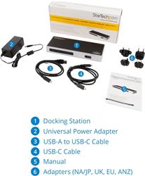 StarTech USB-C & USB-A Dock, Dual Monitor 4K 60Hz Dock