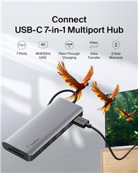 Belkin USB-C 7-in-1 Multiport Adapter, Laptop Docking Station