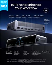 Anker Prime Docking Station (DL7400), 14-Port A83B31A1 Triple Display