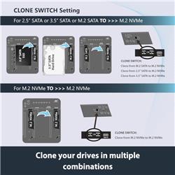 Vantec Multi-Function M.2 NVMe/SATA Storage Adapter with Clone(Open Box)