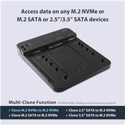 Vantec Multi-Function M.2 NVMe/SATA Storage Adapter with Clone(Open Box)