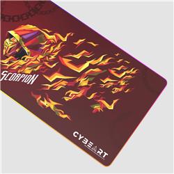 CYBEART Scorpion-Tapisde bureau dejeu MortalKombat RGB(XXL-900x400x4mm(Open Box)