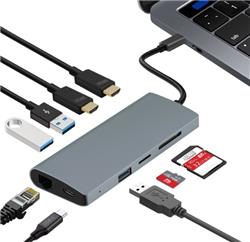 Adesso le multiport USB-C 9-in-1 prend en charge la double station(Open Box)