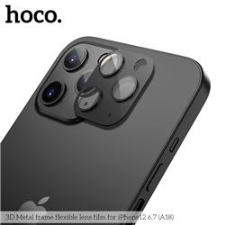 HOCO 3D - Film de lentille flexible à cadre métallique pour iPhone 12