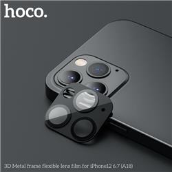 HOCO 3D - Film de lentille flexible à cadre métallique pour iPhone 12