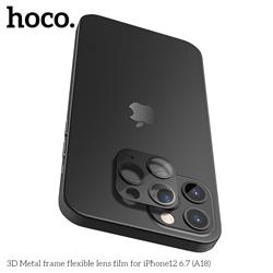 HOCO 3D - Film de lentille flexible à cadre métallique pour iPhone 12