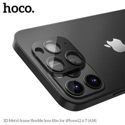 HOCO 3D - Film de lentille flexible à cadre métallique pour iPhone 12
