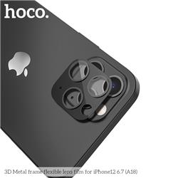 HOCO 3D - Film de lentille flexible à cadre métallique pour iPhone 12