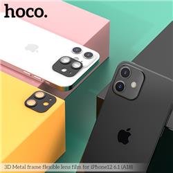 HOCO - Film de lentille flexible à cadre métallique 3D pour iPhone 12