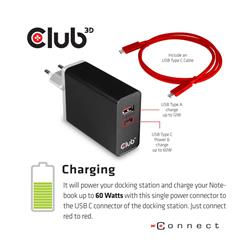 Club 3D USB Type C 3.2 Gen1 Triple Display Dynamic PD Charging Dock(Open Box)