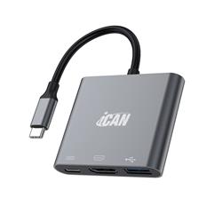 iCAN 3-in-1 Type-C to HDMI, PD and USB Hub