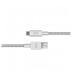 PUREGEAR USB-C to USB-A Braided Cable - 4 ft. - Silver