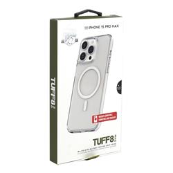 iPhone 15 Pro Max - TUFF8 Mag Rugged Back Case (Clear)(Open Box)