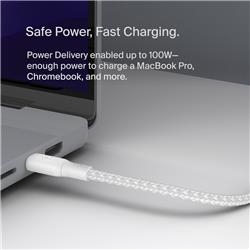 Câble tressé USB-C vers USB-C Belkin 100 W (2 m) (CAB014bt2MBK)